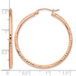 10K Rose Gold Polished Lightweight Large Diamond-cut Tube Hoop Earrings - Birthstone Company