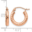 10K Rose Gold Polished Lightweight Small Diamond-cut Tube Hoop Earrings - Birthstone Company