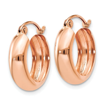 10k Rose Gold Polished Small Hoop Earrings - Birthstone Company