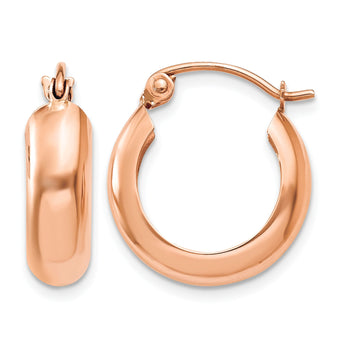 10k Rose Gold Polished Small Hoop Earrings - Birthstone Company