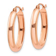 10k Rose Gold Polished Half-Round Oval Hoop Earrings - Birthstone Company