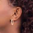 10k Rose Gold Polished Half-Round Oval Hoop Earrings - Birthstone Company