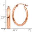 10k Rose Gold Polished Half-Round Oval Hoop Earrings
