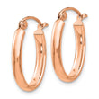 10k Rose Gold Polished Half-Round Oval Hoop Earrings - Birthstone Company