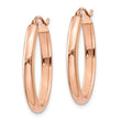 10k Rose Gold Polished Half-Round Oval Hoop Earrings - Birthstone Company