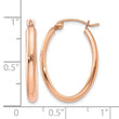10k Rose Gold Polished Half-Round Oval Hoop Earrings - Birthstone Company