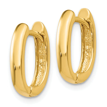 10k Oval Hinged Hoop Earrings