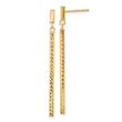 10k Polished and Diamond-cut Bar Dangle Post Earrings