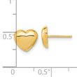 10k Gold Polished Heart Post Earrings