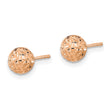 10k Rose Gold 6mm Diamond-Cut Ball Post Earrings - Birthstone Company