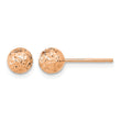 10k Rose Gold 6mm Diamond-Cut Ball Post Earrings - Birthstone Company