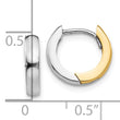 10k Two-tone 2.5mm Round Hinged Hoop Earrings