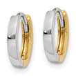 10k Two-tone 1.75mm Hinged Hoop Earrings