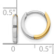 10k Two-tone 1.75mm Hinged Hoop Earrings