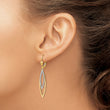 10k Two-tone Diamond-cut Leverback Earrings