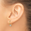 10K & Rhodium Dolphin Hoop Earrings
