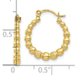 10K Beaded Hoop Earrings