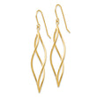 10k Polished Long Twisted Dangle Earrings