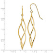 10k Polished Long Twisted Dangle Earrings