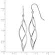 10k White Gold Polished Long Twisted Dangle Earrings