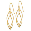 10k Polished and Textured Twisted Dangle Earrings