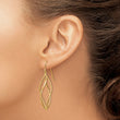 10k Polished and Textured Twisted Dangle Earrings