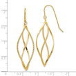 10k Polished and Textured Twisted Dangle Earrings