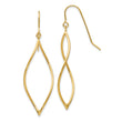 10k Polished Twisted Oblong Dangle Earrings