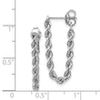 10k White Gold Rope Chain Dangle Post Earring