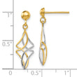 10k Two-tone Post Dangle Earrings