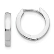 10k White Gold Round Hinged Hoop Earrings