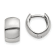 10k White Gold Round Hinged Hoop Earrings