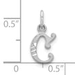 10k White Gold Diamond-cut Initial C Charm