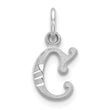 10k White Gold Diamond-cut Initial C Charm