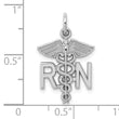 10k White Gold Registered Nurse Charm