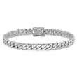 10k WG 6.8mm Hand-polished Flat Beveled Curb Link Bracelet - Birthstone Company