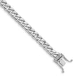 10k WG 6.8mm Hand-polished Flat Beveled Curb Link Bracelet - Birthstone Company
