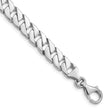 10k White Gold 7.4mm Hand Polished Fancy Link Bracelet 8 in - Birthstone Company