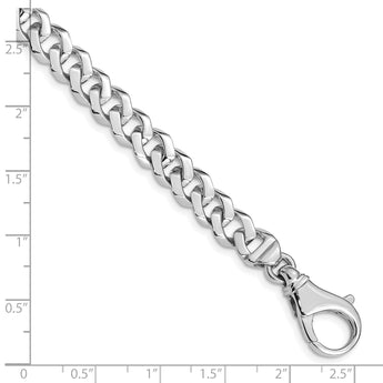 10k WG 8mm Hand-polished Fancy Link Bracelet - Birthstone Company