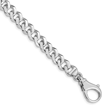 10k WG 8mm Hand-polished Fancy Link Bracelet - Birthstone Company