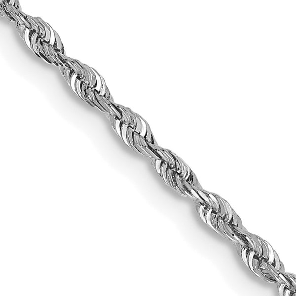 10k White Gold 1.85mm D/C Quadruple Rope Chain - Birthstone Company