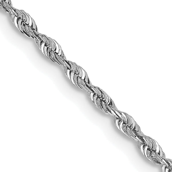 10k White Gold 1.85mm D/C Quadruple Rope Chain