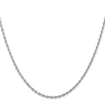 10k White Gold 2mm D/C Quadruple Rope Chain