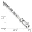 10k White Gold 2.75mm D/C Quadruple Rope Chain