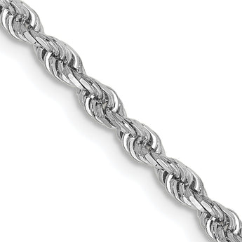 10k White Gold 2.75mm D/C Quadruple Rope Chain - Birthstone Company