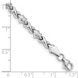 10k White Gold Polished Heart & X Bracelet