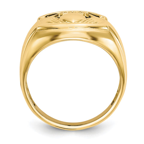 10 Karat Men's Diamond and Black Onyx Claddagh Ring - Birthstone Company