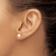 10k 5-6mm White Round Freshwater Cultured Pearl Stud Post Earrings - Birthstone Company