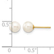 10k 5-6mm White Round Freshwater Cultured Pearl Stud Post Earrings - Birthstone Company