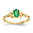10K Emerald and Diamond Ring